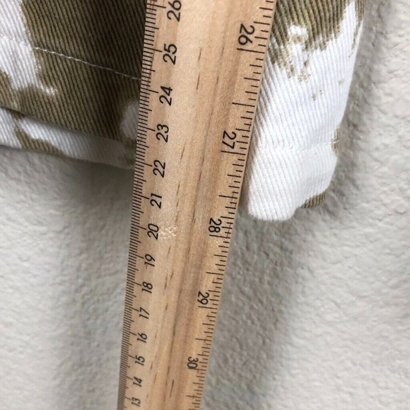 Et Clet Jeans Womens Large Tan White Denim Tie Dye High Rise Wide Leg Casual New - Picture 14 of 16